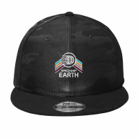 Vintage Spaceship Earth With Distressed Camo Snapback | Artistshot