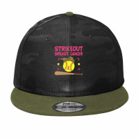 Breast Cancer Strike Out Breast Cancer Awareness Softball Fighters 217 Camo Snapback | Artistshot