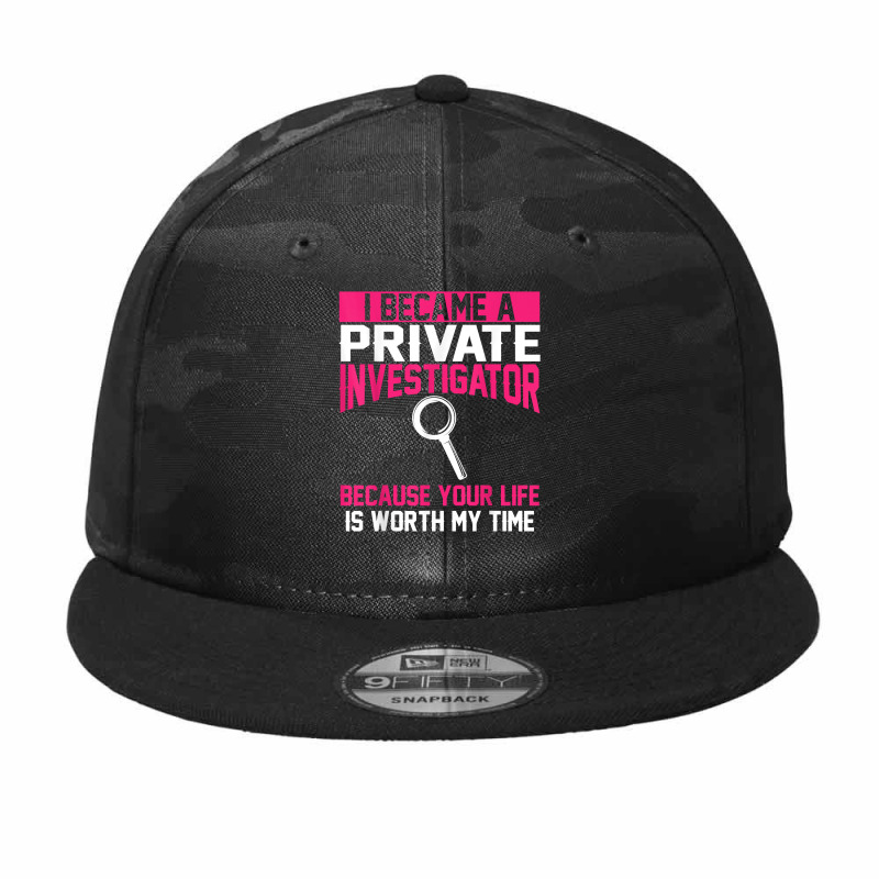 Private Investigator Apparel  Top Investigators Design T Shirt Camo Snapback by AshleyPenez | Artistshot