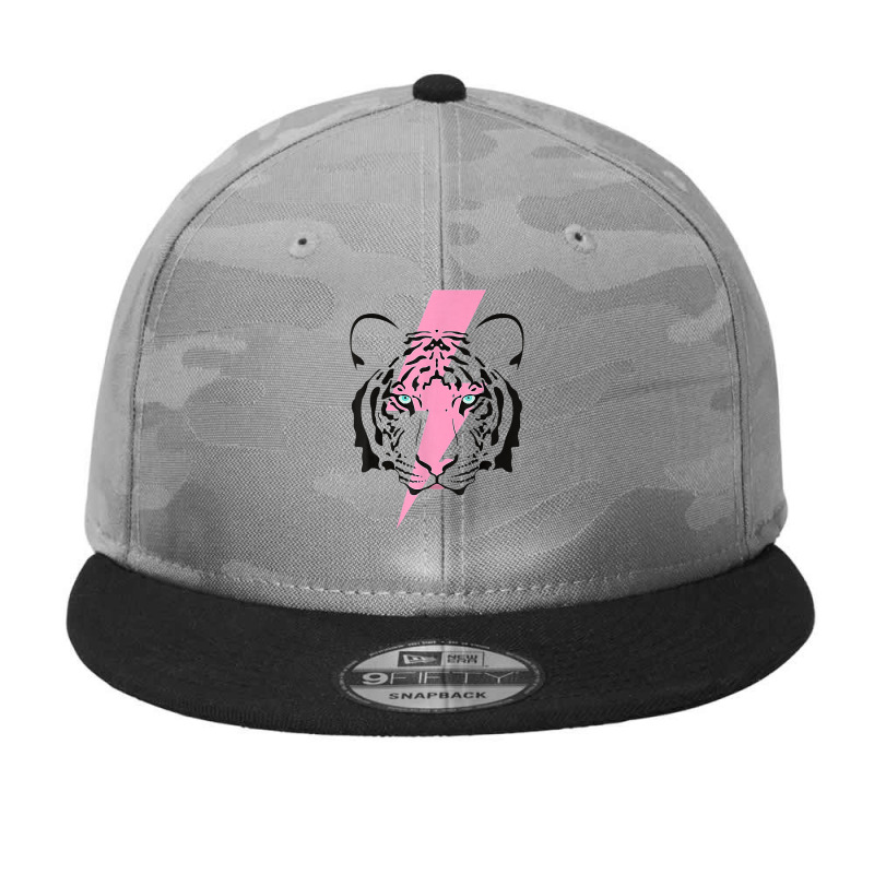 Tiger And Hot Pink Lightning Bolt T Shirt Camo Snapback by AshleyPenez | Artistshot