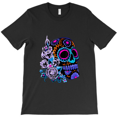 Sugar Skull Flowers Day Of The Dead Dia Muertos Gift Idea T Shirt T-shirt Designed By Vivu991
