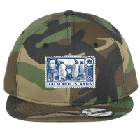 Vintage Falkland Islands Postage Stamp Design Flat Bill Snapback Cap | Artistshot