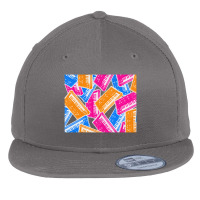 Analog Synthesizer Repeat Pattern Collage Artwork Design Flat Bill Snapback Cap | Artistshot