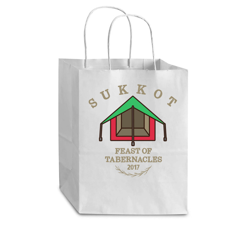 Feast Of Tabernacles Sukkot 2017 Camping Hebrew Messianic T Shirt Cub Paper Bag - 8 X 4 1/2 X 10 1/4 | Artistshot