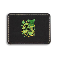 St. Patrick's Day Shamrock Rectangle  Leatherette Patch | Artistshot