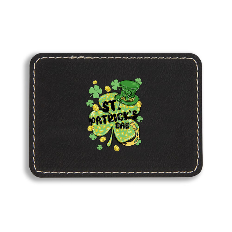 St. Patrick's Day Shamrock Rectangle  Leatherette Patch | Artistshot