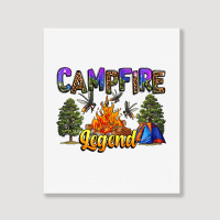 Campfire Legend Neo Western Portrait Canvas Print | Artistshot