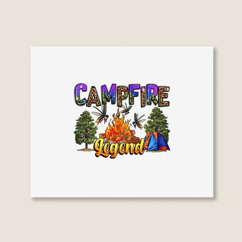 Campfire Legend Neo Western Landscape Canvas Print | Artistshot