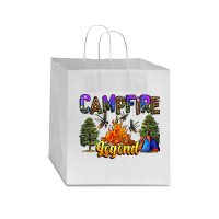 Campfire Legend Neo Western Star Paper Bag - 13 X 7 X 13 | Artistshot