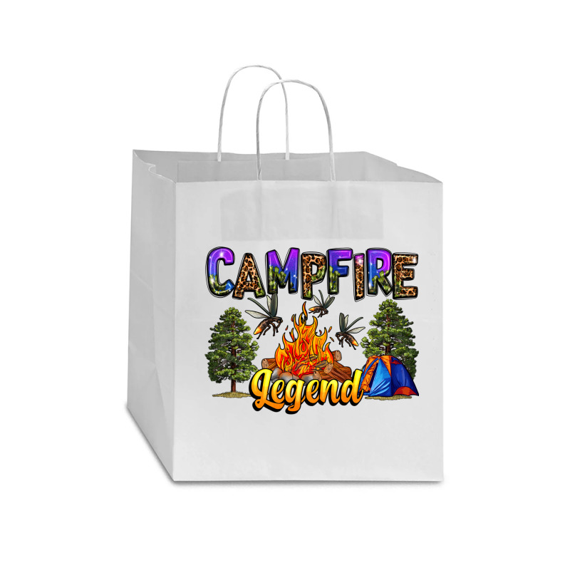 Campfire Legend Neo Western Star Paper Bag - 13 X 7 X 13 | Artistshot