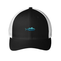 Line Art Blue Tuna Illustration Mesh Cap | Artistshot