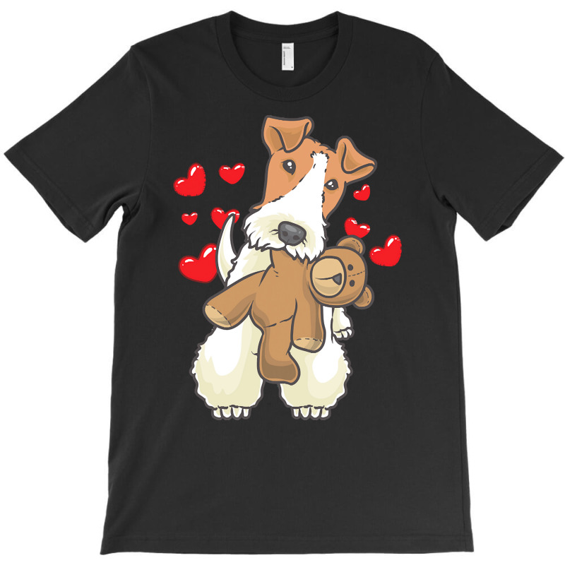 Gift Idea T  Shirt Fox Terrier Wirehaired Dog With Stuffed Animal T  S T-shirt | Artistshot