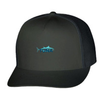 Line Art Blue Tuna Illustration Trucker Cap | Artistshot