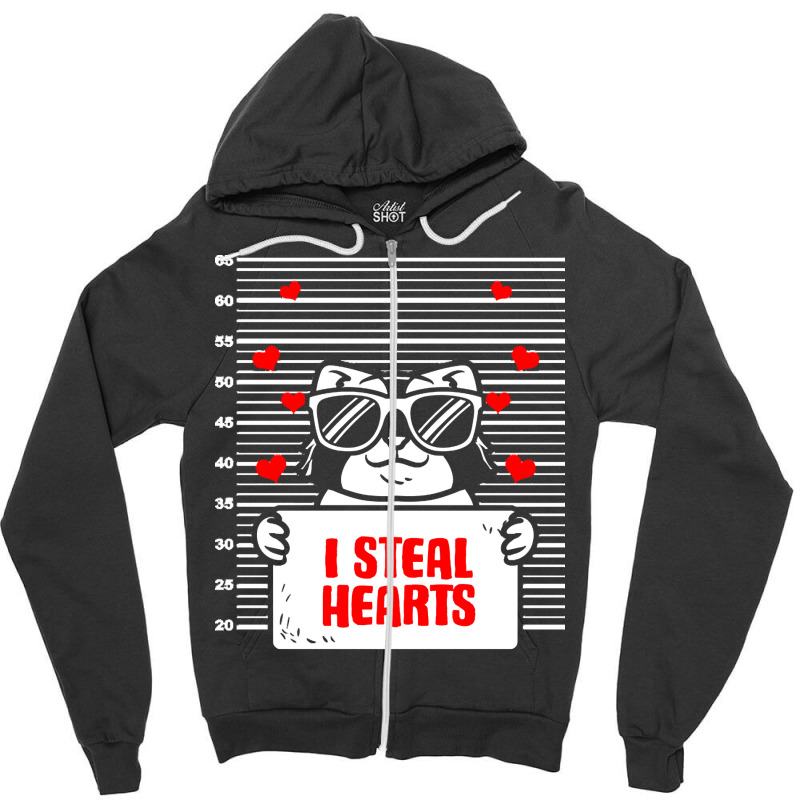 Gift Idea T  Shirt Raccoon Valentine Love Lover Heart Valentines Day R Zipper Hoodie | Artistshot