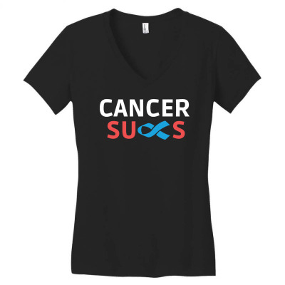 Cancer Sucks Women's V-neck T-shirt Designed By Tht