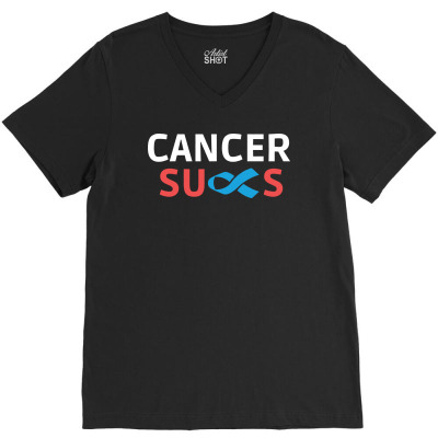 Cancer Sucks V-neck Tee Designed By Tht