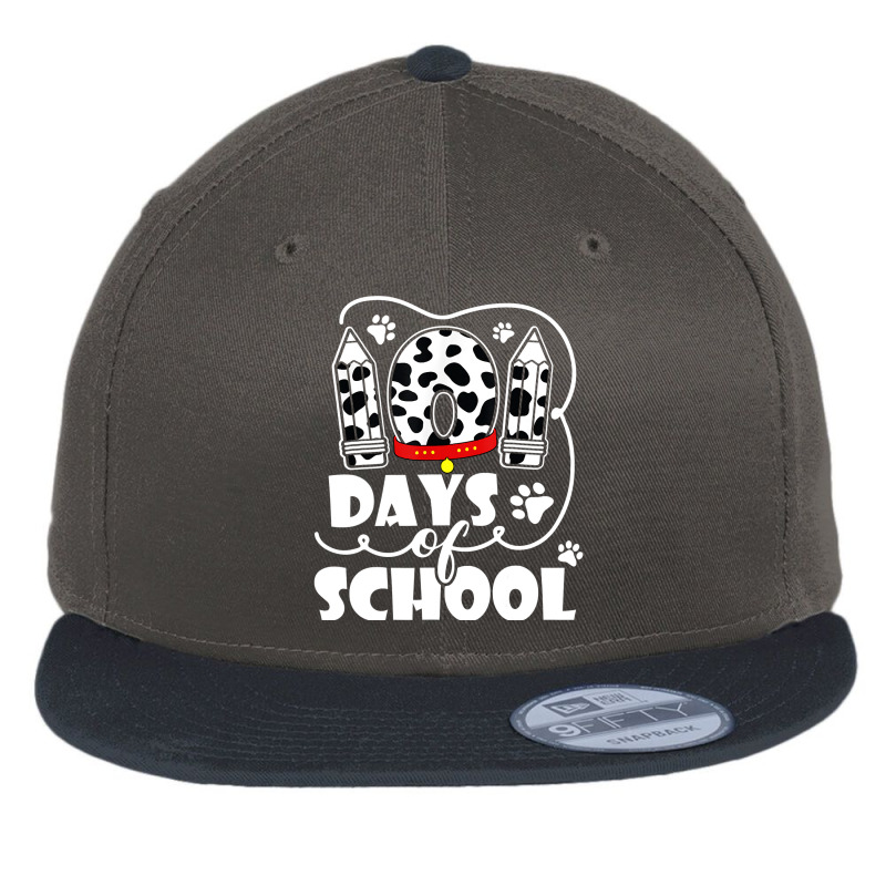 101 Days Of School Dalmatian Dog 100 Days Smarter Teachers T Shirt Flat Bill Snapback Cap | Artistshot