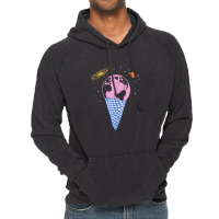 Quirky Earth Ice Cream Cone Saturn Galaxy Pink Blue Orange Vintage Hoodie | Artistshot