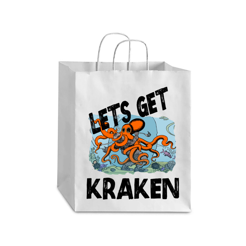 Art Character Lets Get Kraken Halloween Debie Paper Bag - 10 X 5 X 13 | Artistshot