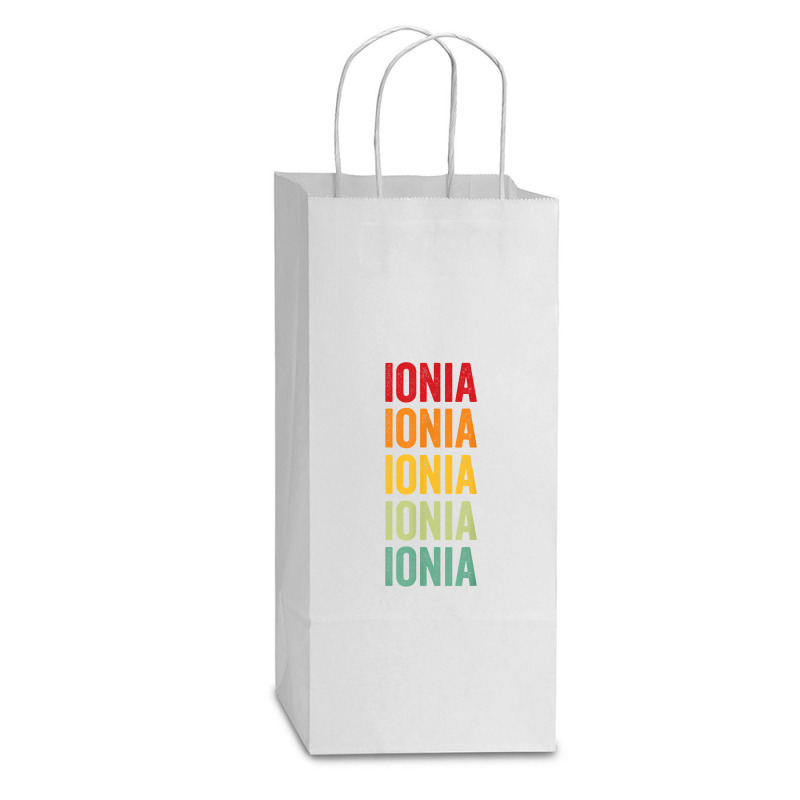 Ionia County, Michigan, Rainbow Text Design T Shirt Double Wine Paper Bag - 6 1/2 X 3 1/2 X 12 3/8 | Artistshot