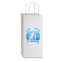 Mens Father & Daughter Fishing Partner For Life New Father Double Wine Paper Bag - 6 1/2 X 3 1/2 X 12 3/8 | Artistshot