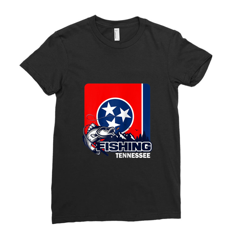 Flag Of Tennessee   Fishing In Tennessee   Tennessee Fishing Raglan Ba Ladies Fitted T-Shirt by Tiktify | Artistshot