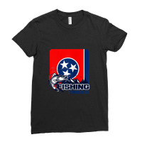 Flag Of Tennessee   Fishing In Tennessee Raglan Baseball Tee Ladies Fitted T-shirt | Artistshot