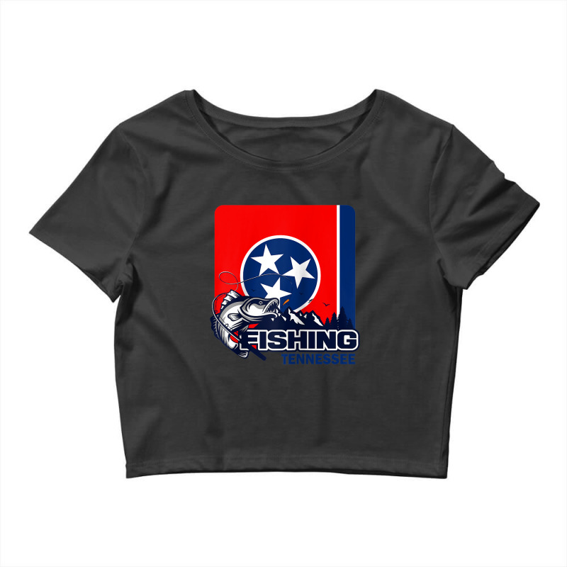 Flag Of Tennessee   Fishing In Tennessee Raglan Baseball Tee Crop Top by Tiktify | Artistshot