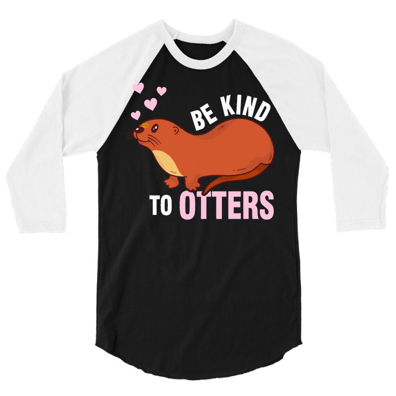 Otter T  Shirt Cute Otter Love Heart T  Shirtby 3/4 Sleeve Shirt | Artistshot