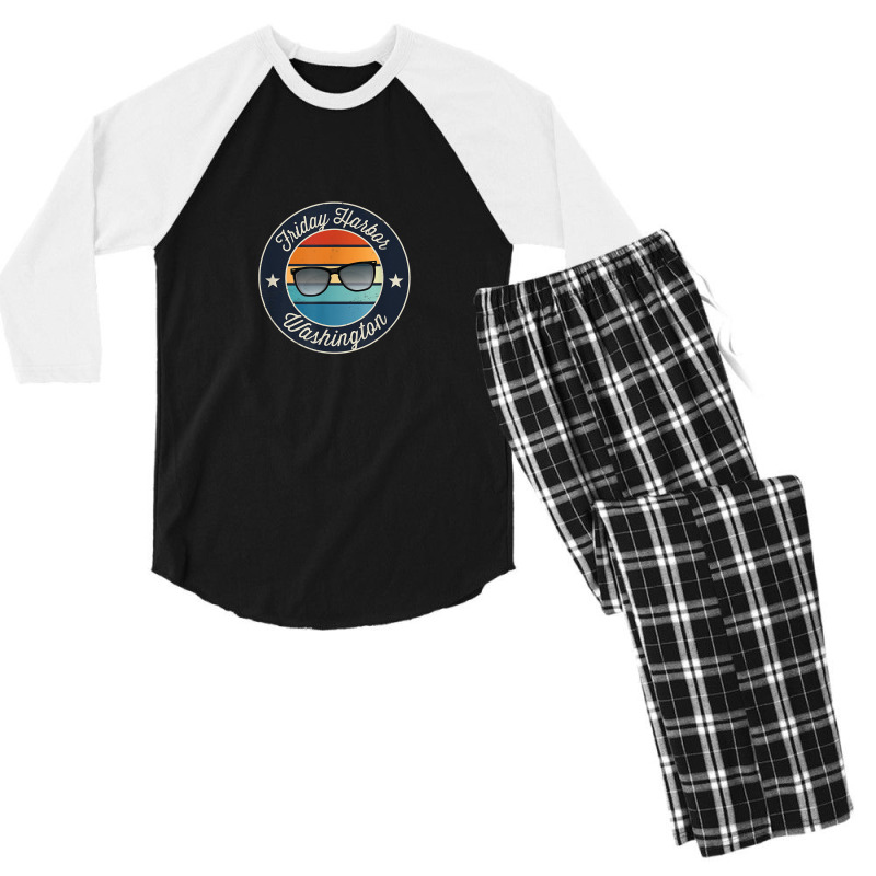 Friday Harbor Washington Souvenir Graphic Men's 3/4 Sleeve Pajama Set | Artistshot