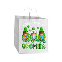 St Patricks Day Hanging With My Gnomies Nurse Stethoscope T Shirt Take Out Paper Bag - 14 X 10 X 15 1/2 | Artistshot