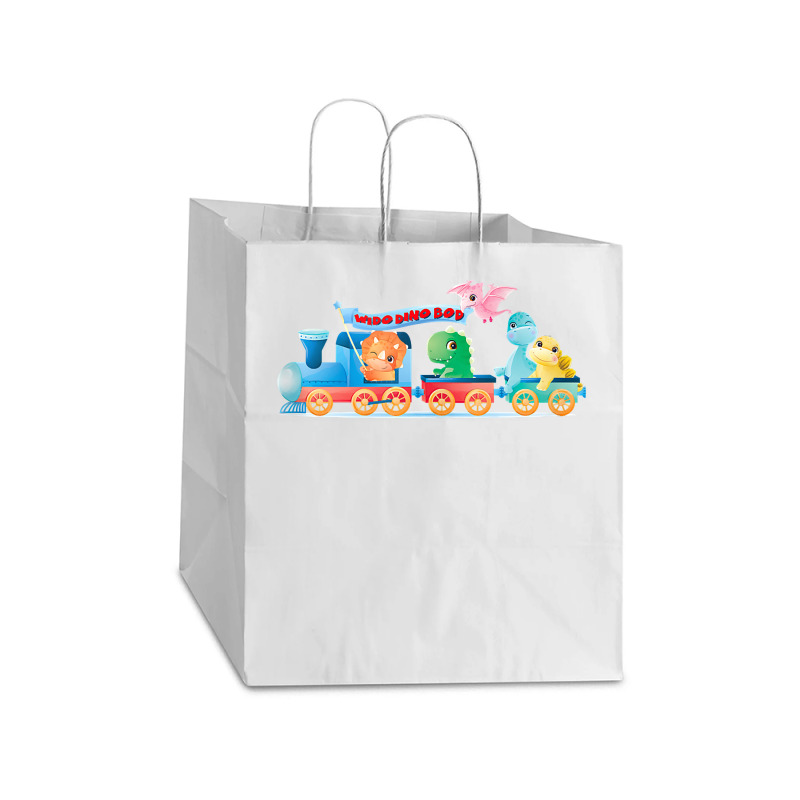 Wido Dino Bod Baby Dinosaurs On Train. Tank Top Take Out Paper Bag - 14 X 10 X 15 1/2 | Artistshot