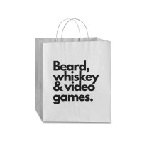 Beard, Whiskey & Video Games  Manly Whiskey Drinker Traveler Paper Bag -13 X 6 X 15 3/4 | Artistshot