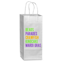 Beads, Parades, Crawfish, Kingcake, Mardi Gras Wine Paper Bag - 5 1/2 X 3 1/4 X 13 | Artistshot