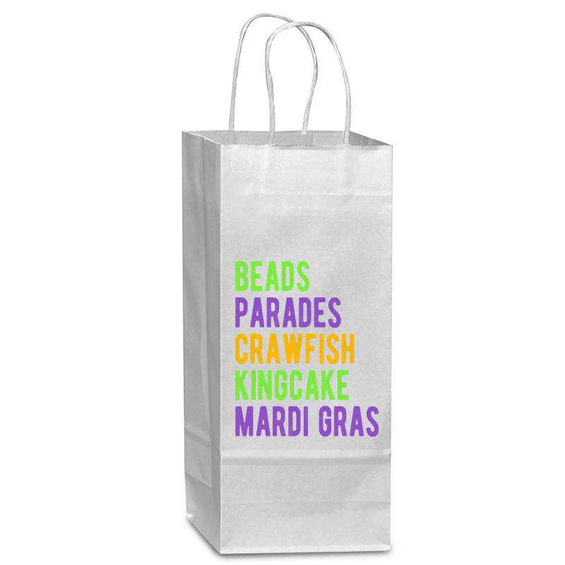 Beads, Parades, Crawfish, Kingcake, Mardi Gras Wine Paper Bag - 5 1/2 X 3 1/4 X 13 | Artistshot