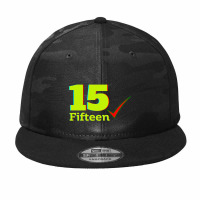 The Number 15 Number Fifteen Aesthetic Camo Snapback | Artistshot