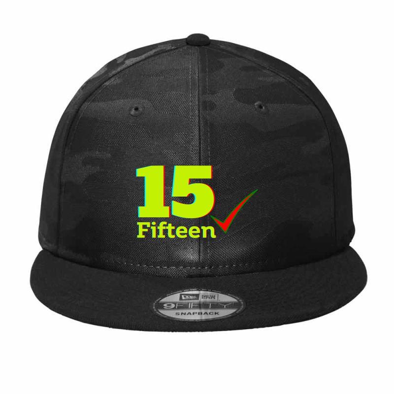 The Number 15 Number Fifteen Aesthetic Camo Snapback | Artistshot