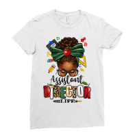 Assistant Director Life Afro Messy Bun Ladies Fitted T-shirt | Artistshot