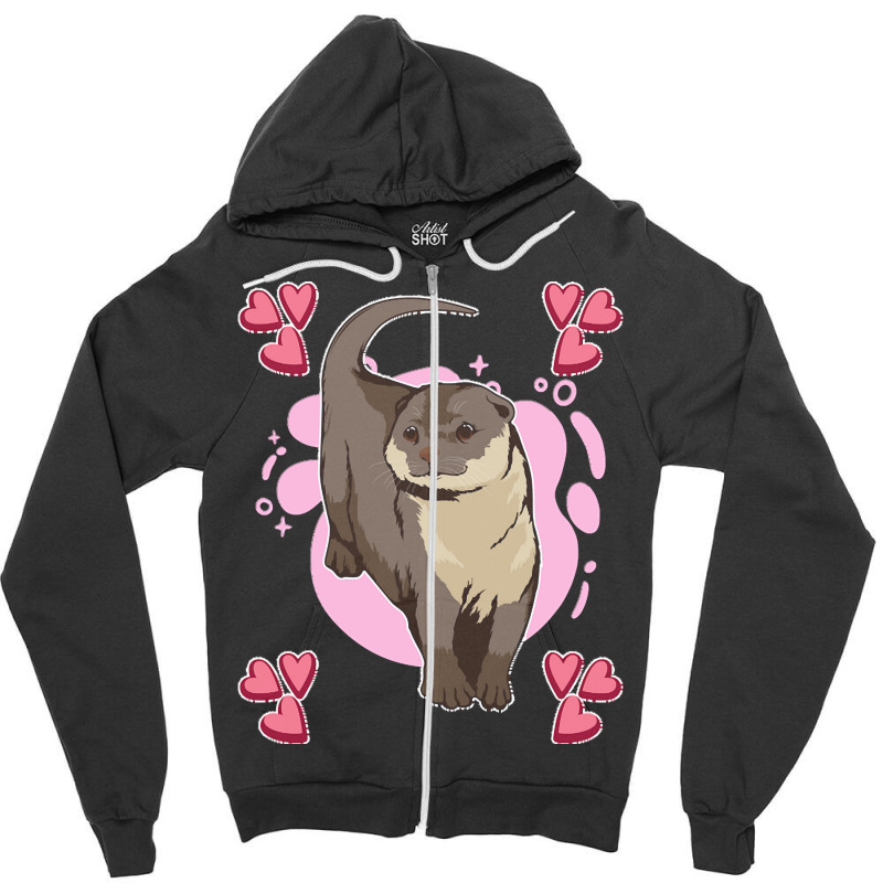 Otter T  Shirt Sea Otter Pink Heart Design Otter T  Shirt Zipper Hoodie | Artistshot