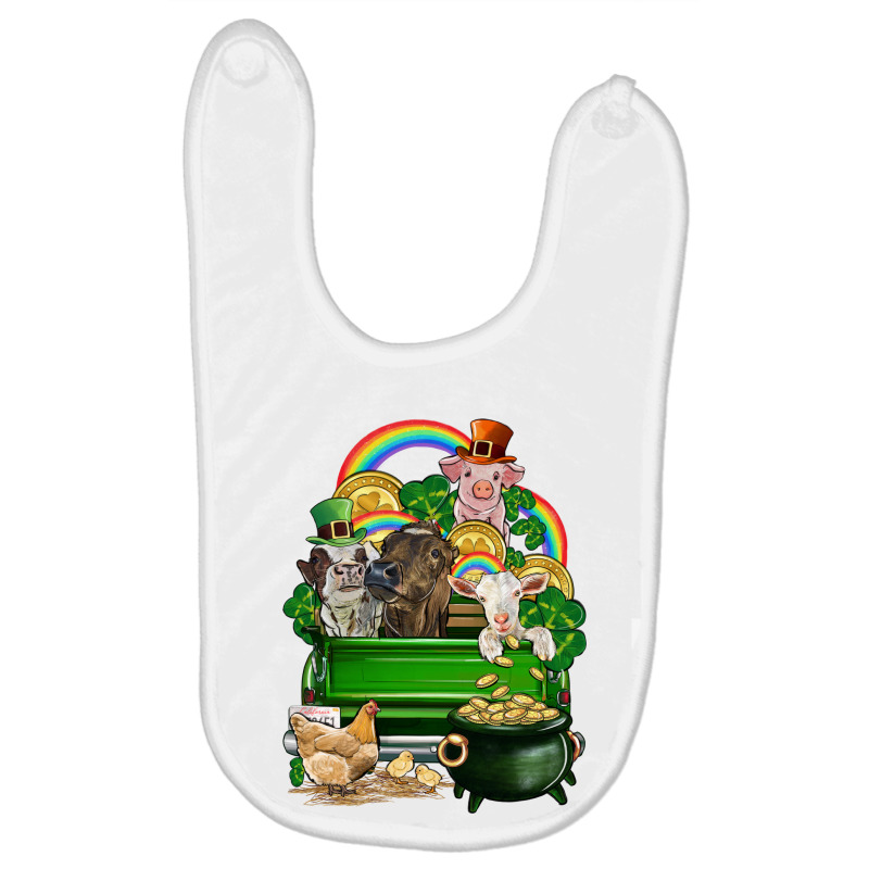 St. Patrick's Day Animal Truck Baby Bibs | Artistshot