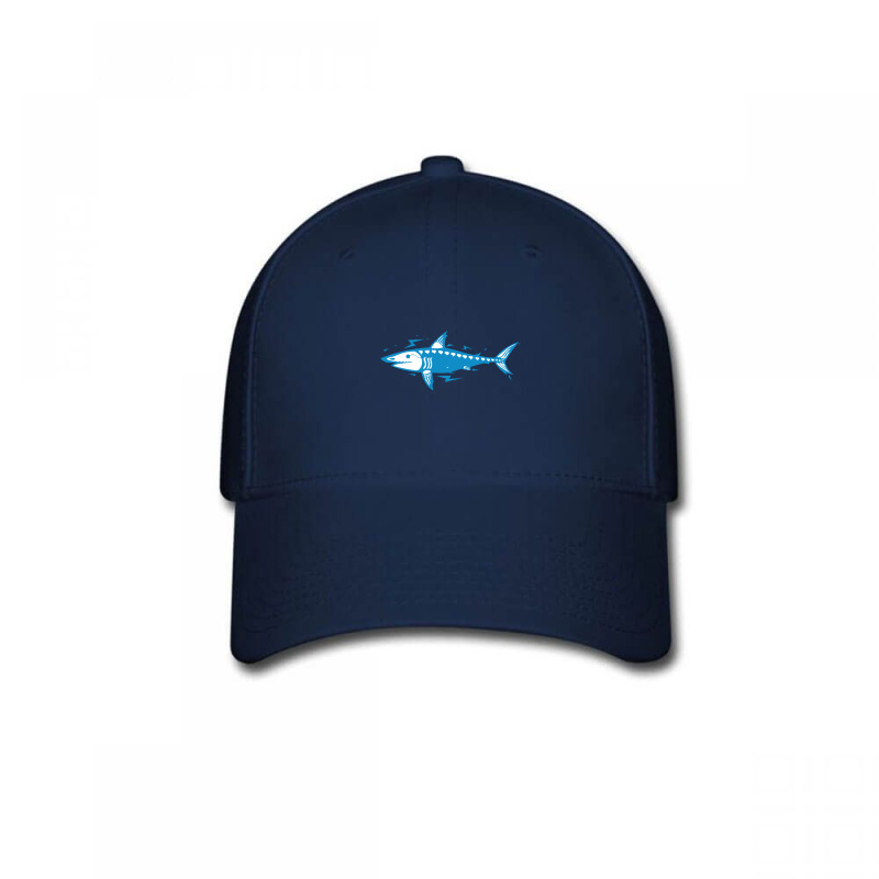 Thunderbolt Blue Shark Illustration Baseball Cap by RAPart | Artistshot