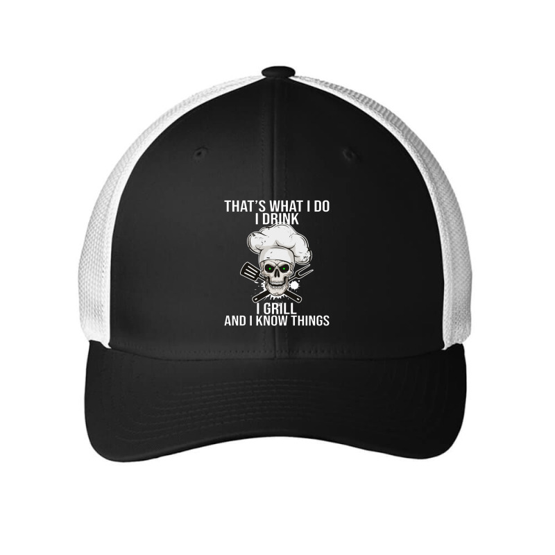 I Drink I Grill And Know Things Cookout Bbq Beer Pitmaster Mesh cap by atunnasalam | Artistshot