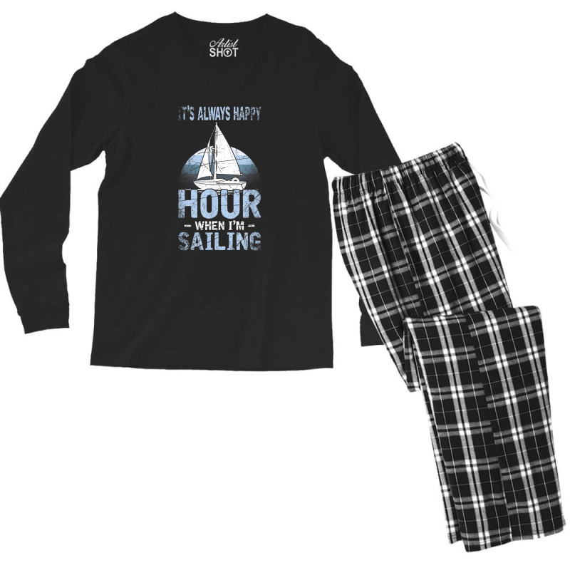 Its Always Happy Hour When Im Sailing Men's Long Sleeve Pajama Set | Artistshot