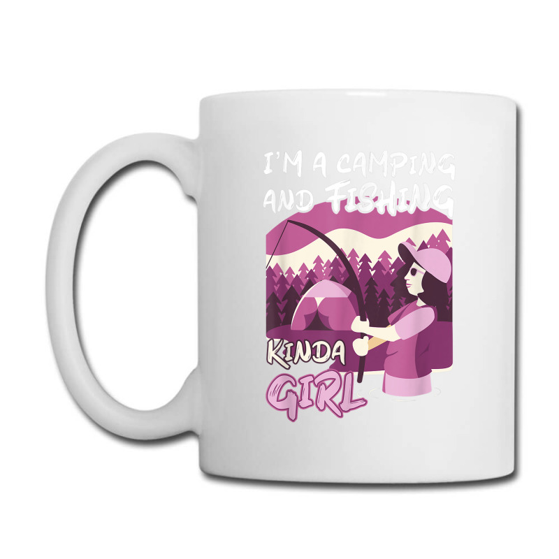 Girl Fishing Rod Campfire Fish Woman Camping And Fishing Coffee Mug | Artistshot