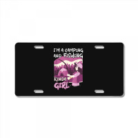 Girl Fishing Rod Campfire Fish Woman Camping And Fishing License Plate | Artistshot