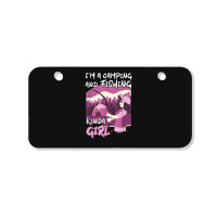 Girl Fishing Rod Campfire Fish Woman Camping And Fishing Bicycle License Plate | Artistshot