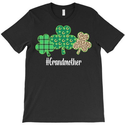 Grandmother T  Shirt Fun Patrick Shamrock Grandmother Leopard Plaid Gr T-shirt Designed By Ozellachamplin411