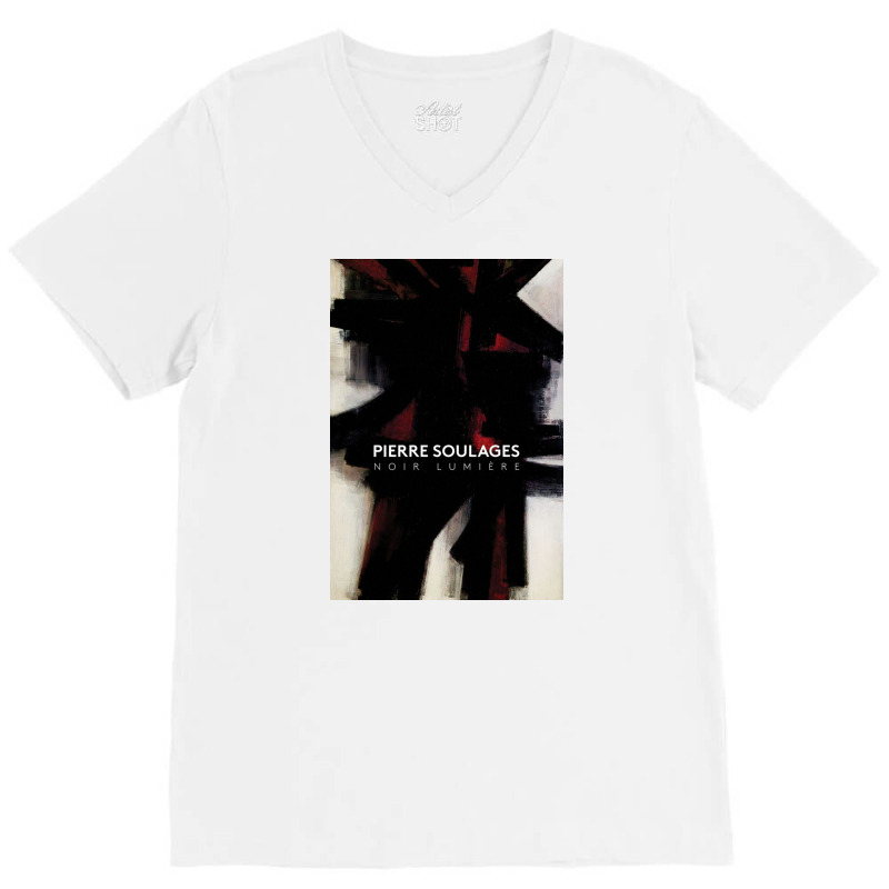 Pierre Soulages Noir Lumiere V-Neck Tee by terrichapman | Artistshot