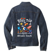 Girls Trip 2022 Summer Vacation Australia Atlantis Beach Raglan Baseba Ladies Denim Jacket | Artistshot