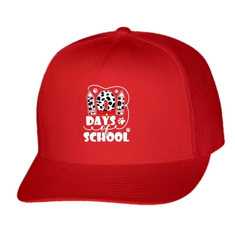 101 Days Of School Dalmatian Dog 100 Days Smarter Teachers T Shirt Trucker Cap | Artistshot